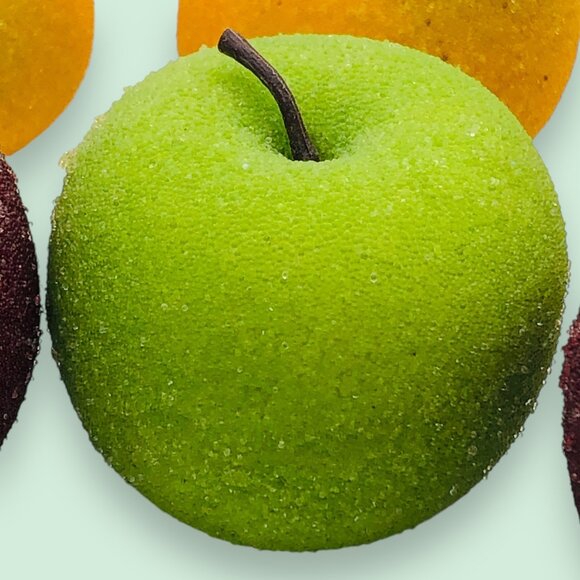 Lot of 10 Faux Sugared Fruit Apples Pears Red Green Yellow - Picture 8 of 12